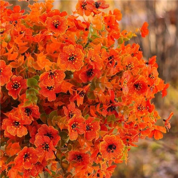 18 Pcs Artificial Mums Flowers Outdoor Plastic Fall Flowers Fake Mums Autumn - Picture 3 of 8